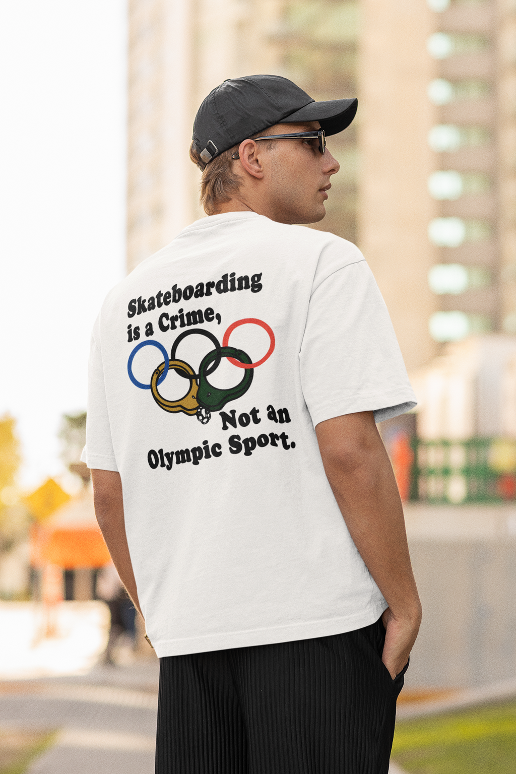 GIU - Skateboard is a Crime - White Tshirt