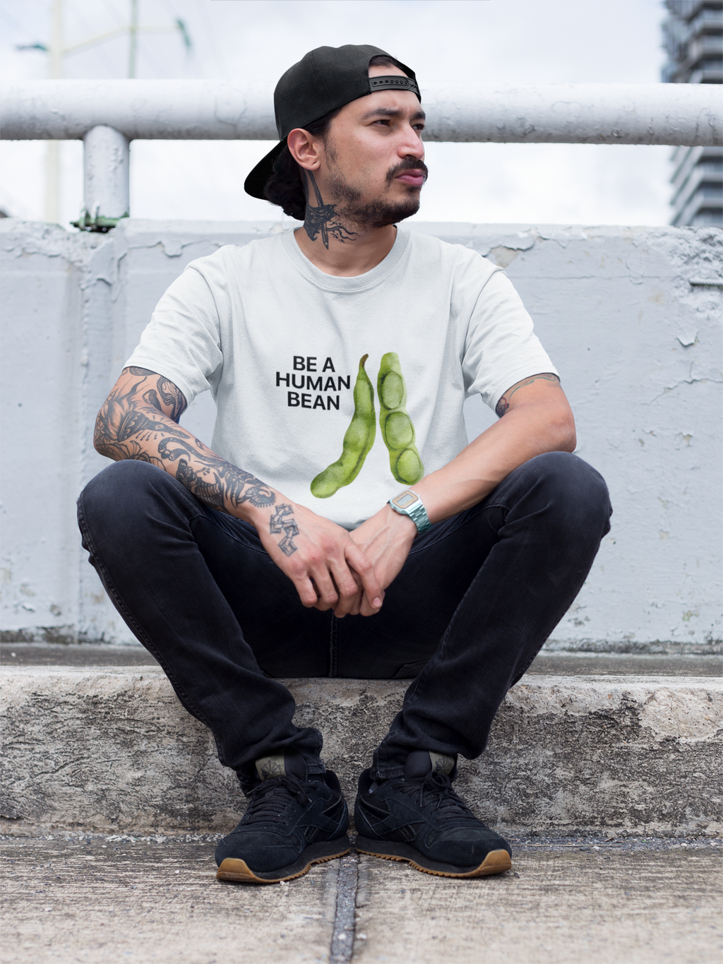 GIU - Be a Human Bean - White Tshirt