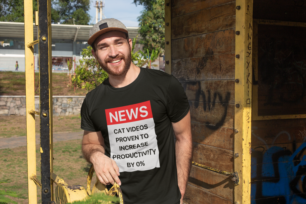 GIU - Cat Videos - Black Tshirt