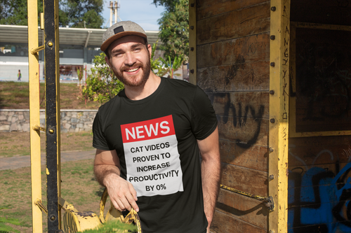 GIU - Cat Videos - Black Tshirt