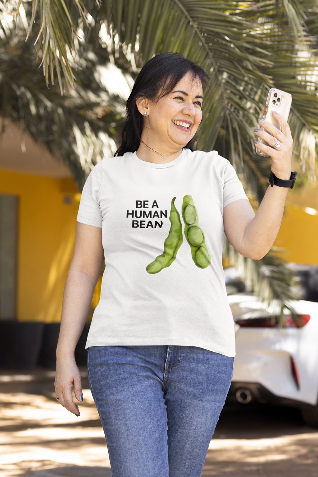 GIU - Be a Human Bean - White Tshirt